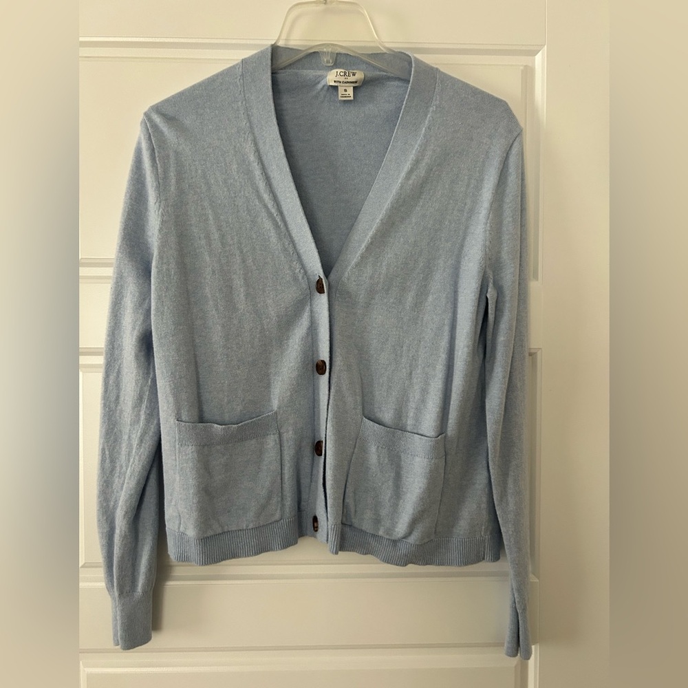 J. Crew Soft Blue Cardigan Sweater
